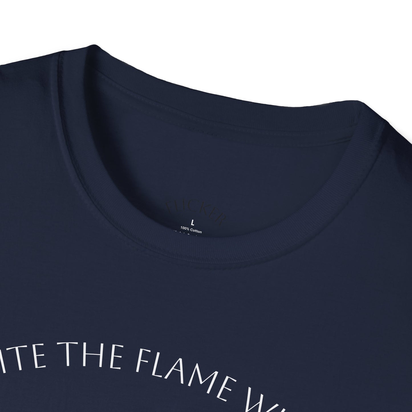 Ignite the Flame Within black T-Shirt – Uplifting Quote Tee for Motivation, Self-Expression, Gift for Friends, Spiritual Growth, Everyday Wear