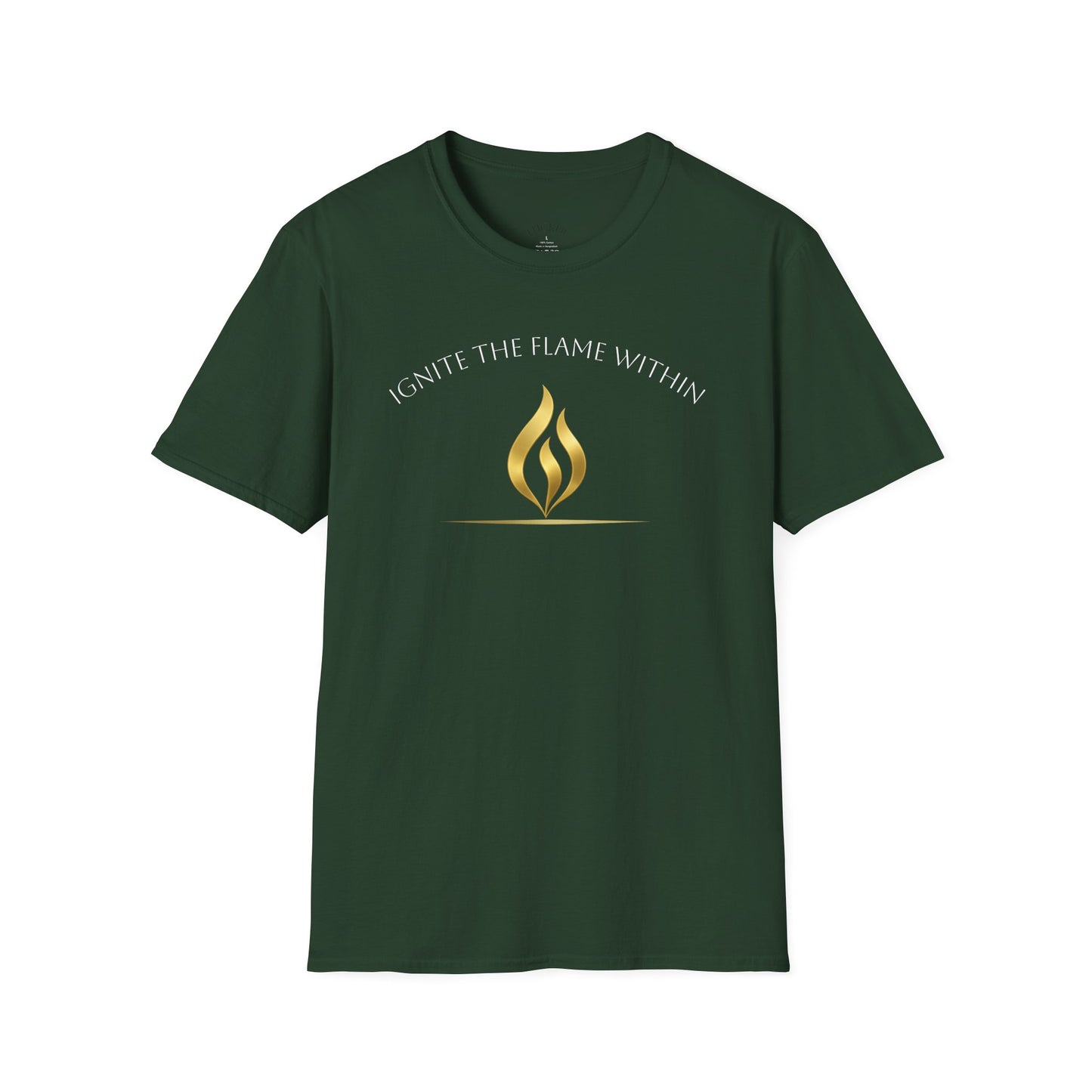 Ignite the Flame Within black T-Shirt – Uplifting Quote Tee for Motivation, Self-Expression, Gift for Friends, Spiritual Growth, Everyday Wear
