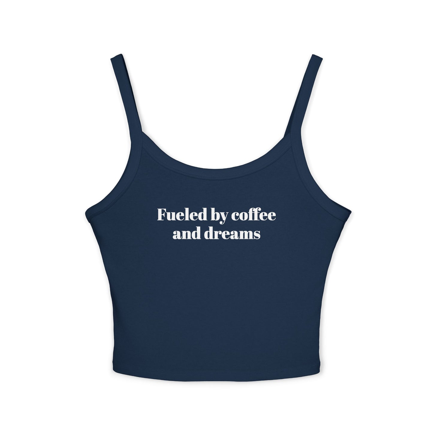 Coffee Dreams Tank Top, Women's Spaghetti Strap, Casual Summer Wear, Great Gift for Coffee Lovers, Perfect for Vacations
