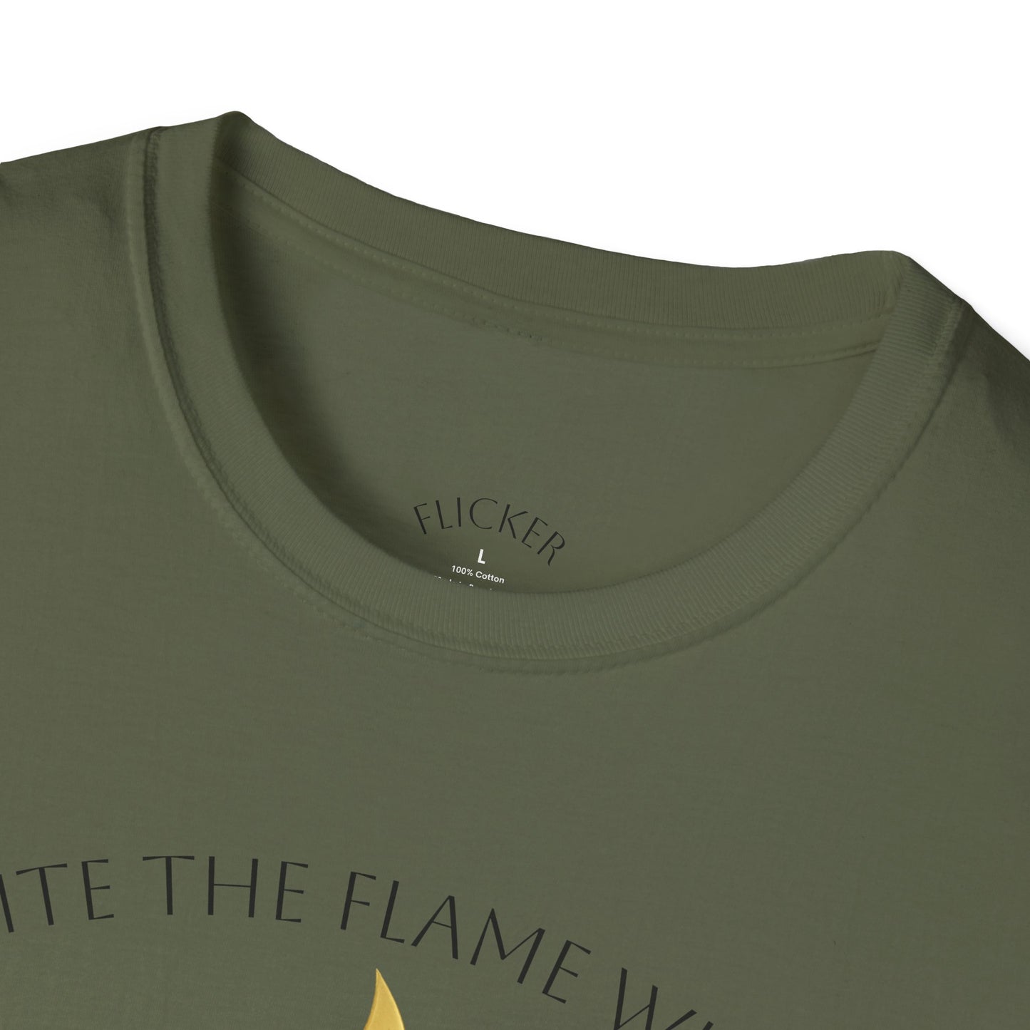 Ignite the Flame Within T-Shirt – Uplifting Quote Tee for Motivation, Self-Expression, Gift for Friends, Spiritual Growth, Everyday Wear