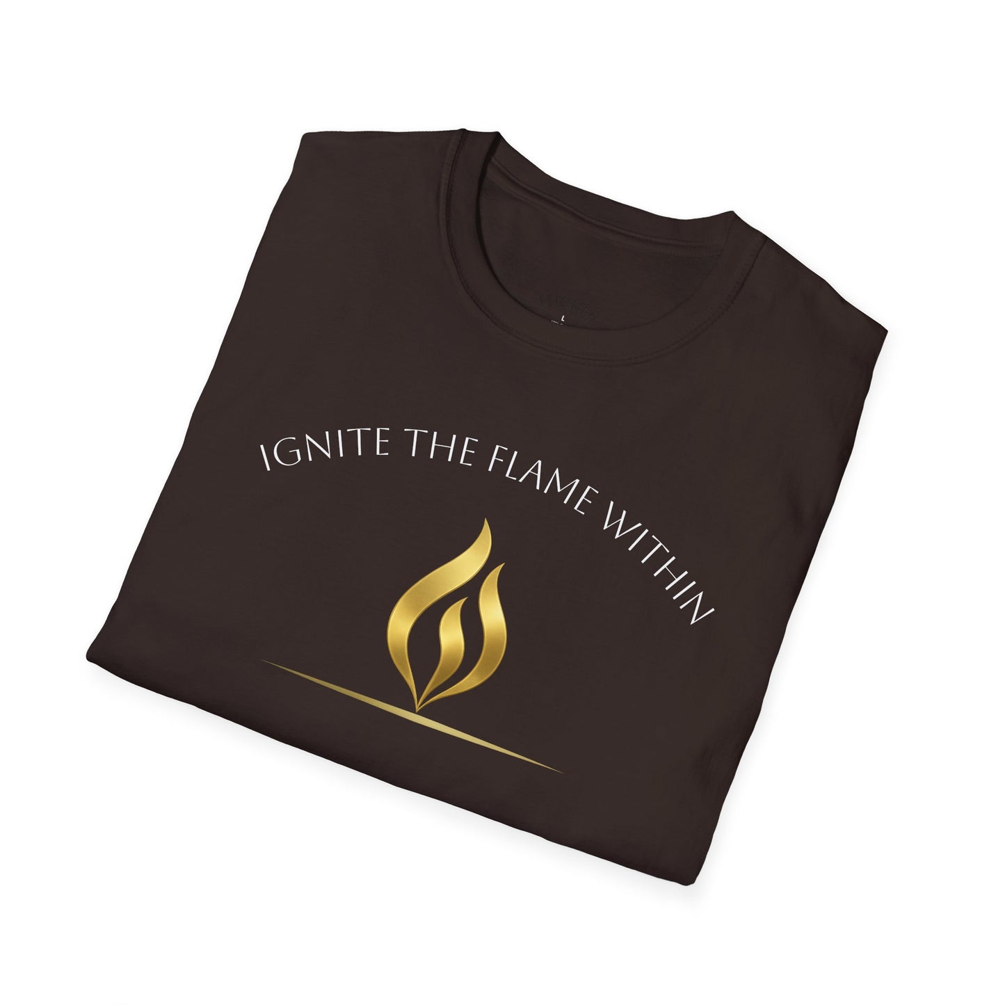 Ignite the Flame Within black T-Shirt – Uplifting Quote Tee for Motivation, Self-Expression, Gift for Friends, Spiritual Growth, Everyday Wear