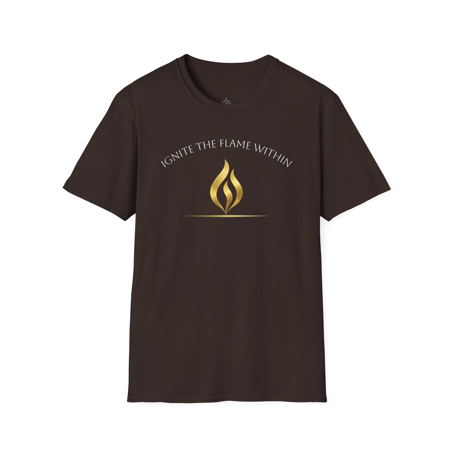 Ignite the Flame Within black T-Shirt – Uplifting Quote Tee for Motivation, Self-Expression, Gift for Friends, Spiritual Growth, Everyday Wear
