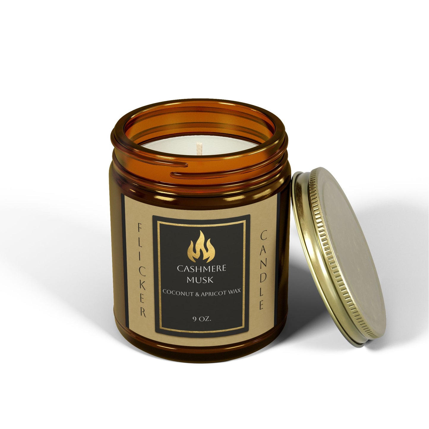 Scented Candle, Cashmere Musk Fragrance, Coconut Apricot Wax