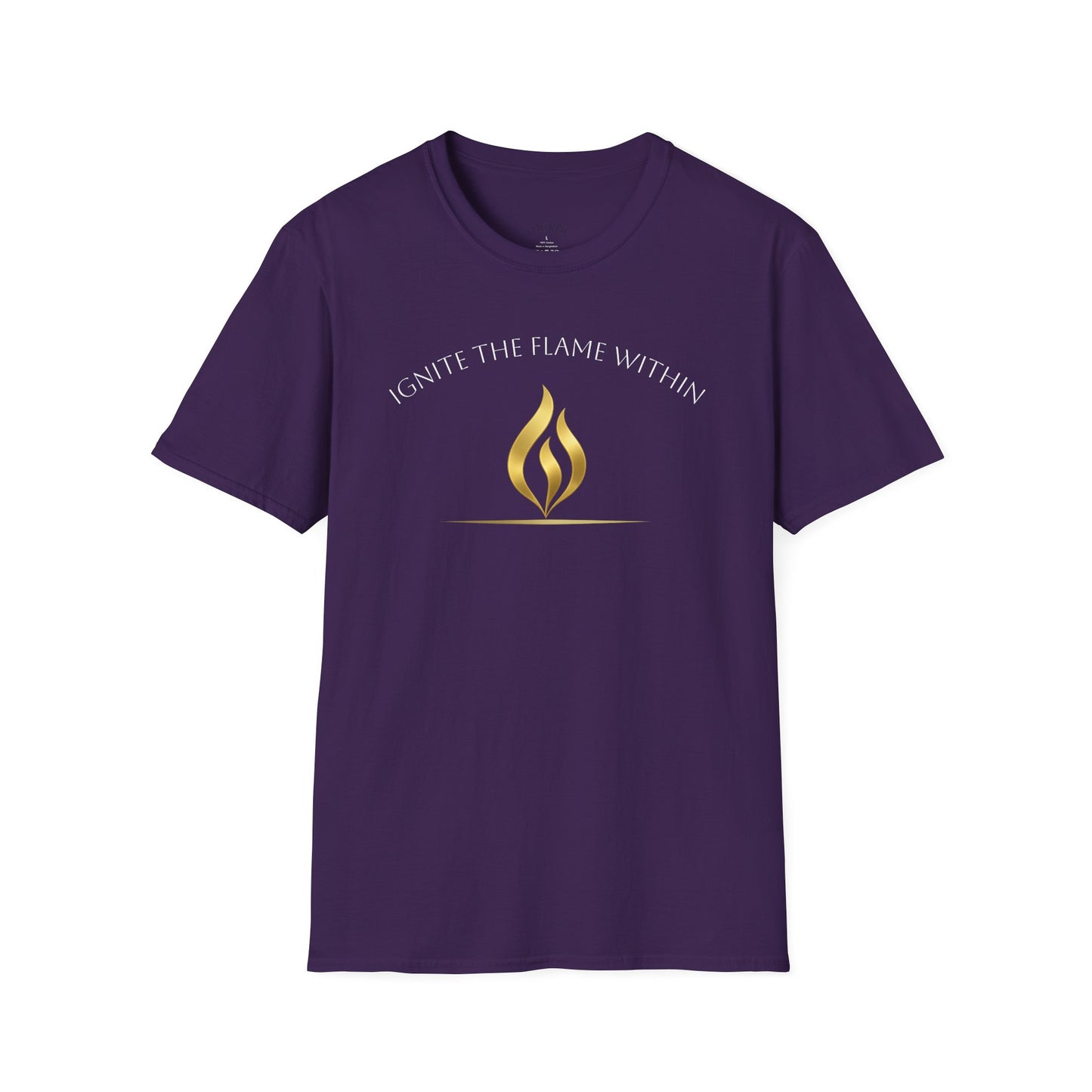 Ignite the Flame Within black T-Shirt – Uplifting Quote Tee for Motivation, Self-Expression, Gift for Friends, Spiritual Growth, Everyday Wear