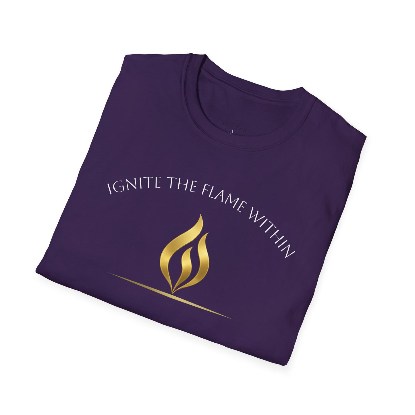 Ignite the Flame Within black T-Shirt – Uplifting Quote Tee for Motivation, Self-Expression, Gift for Friends, Spiritual Growth, Everyday Wear