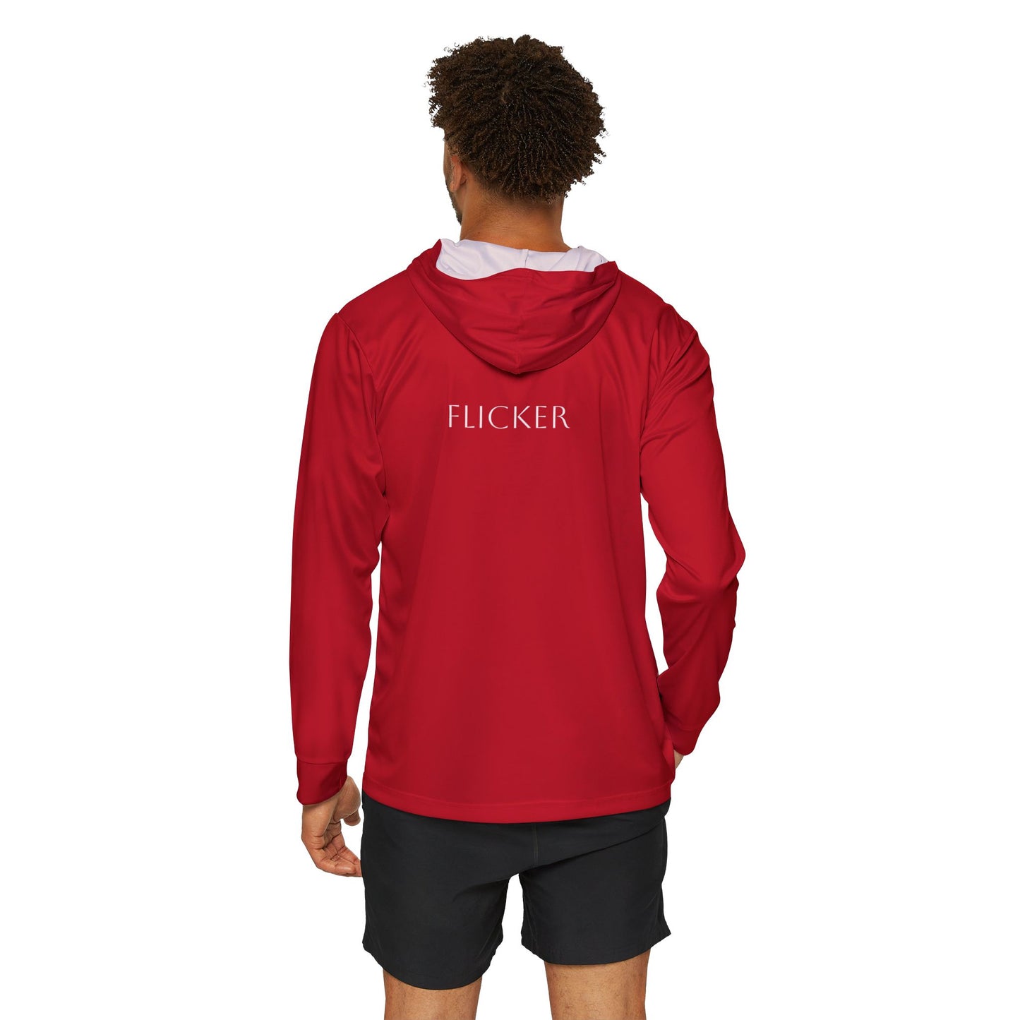Men's Black Sports Flicker Hoodie - AOP, Athletic Warmup, Workout Gear, Fitness Fashion, Outdoor Clothing, Gift for Him