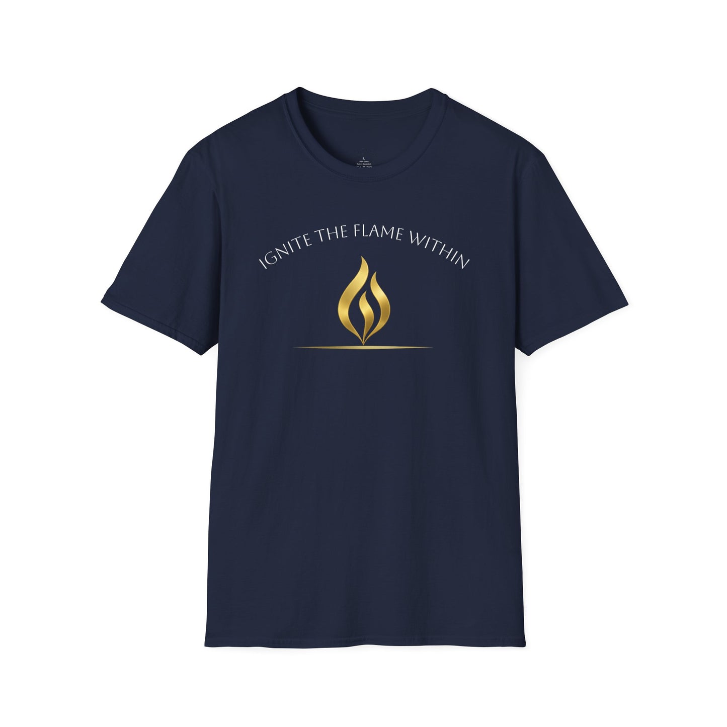 Ignite the Flame Within black T-Shirt – Uplifting Quote Tee for Motivation, Self-Expression, Gift for Friends, Spiritual Growth, Everyday Wear
