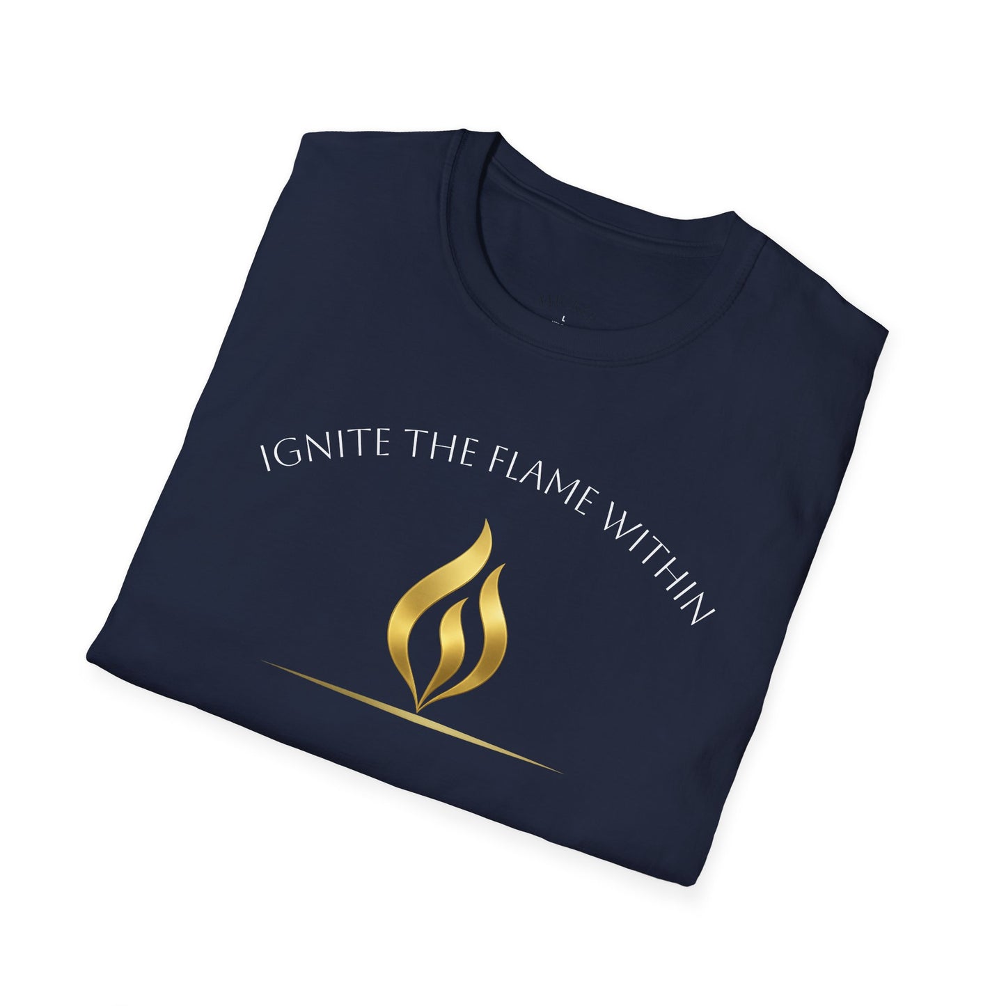 Ignite the Flame Within black T-Shirt – Uplifting Quote Tee for Motivation, Self-Expression, Gift for Friends, Spiritual Growth, Everyday Wear