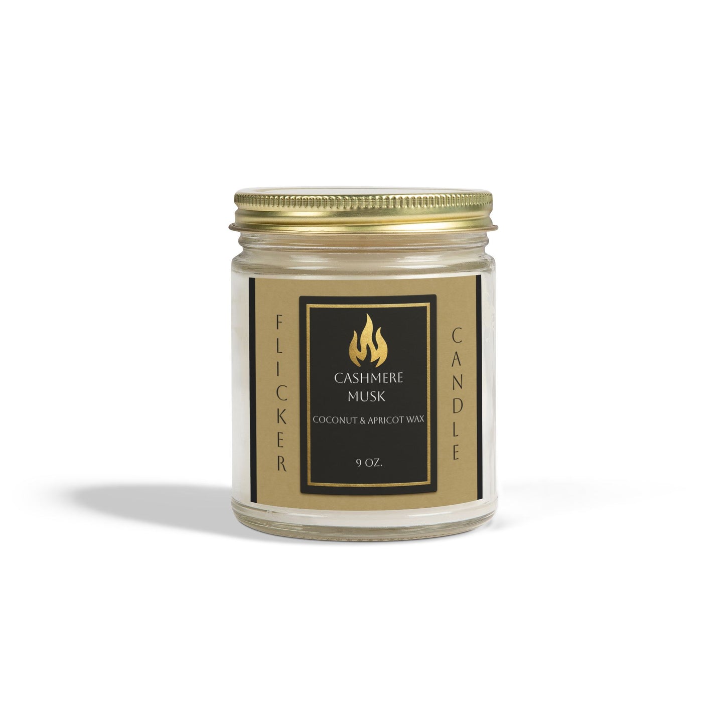 Scented Candle, Cashmere Musk Fragrance, Coconut Apricot Wax