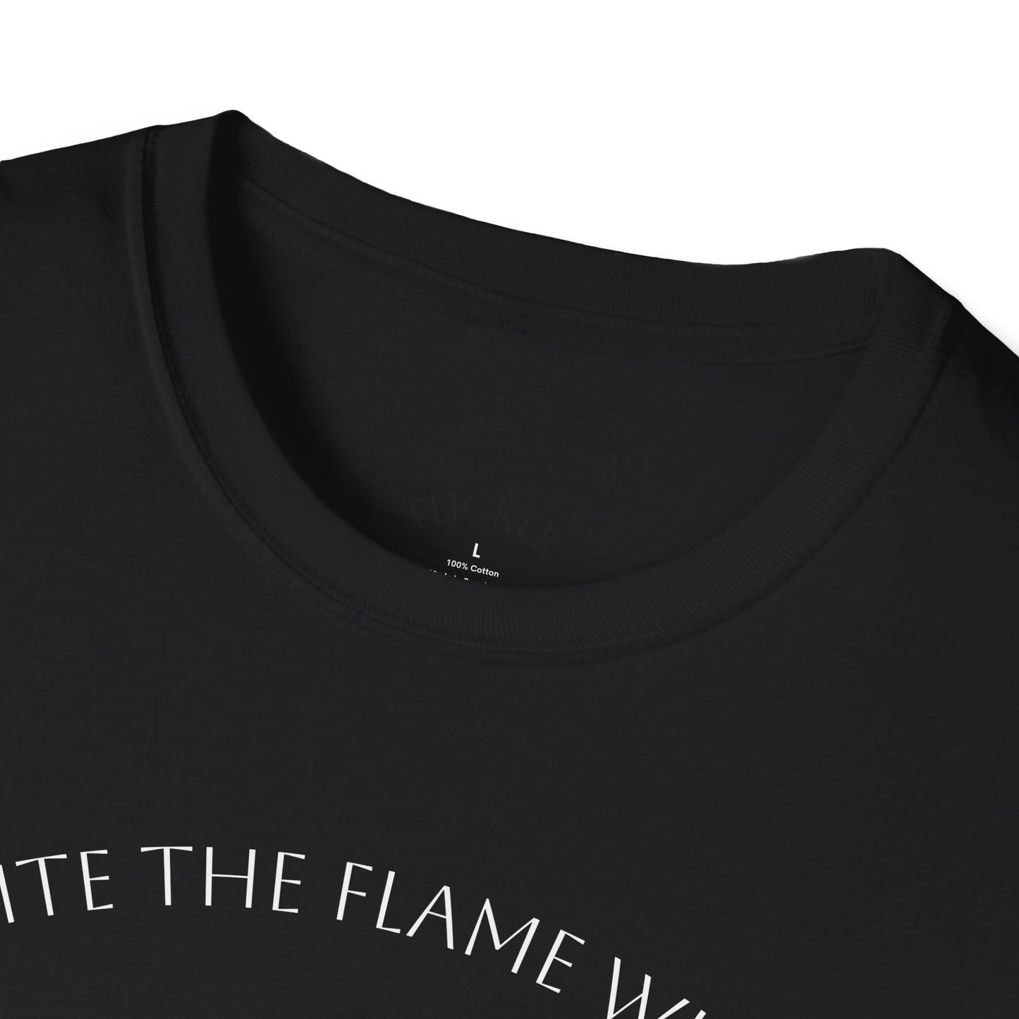 Ignite the Flame Within black T-Shirt – Uplifting Quote Tee for Motivation, Self-Expression, Gift for Friends, Spiritual Growth, Everyday Wear