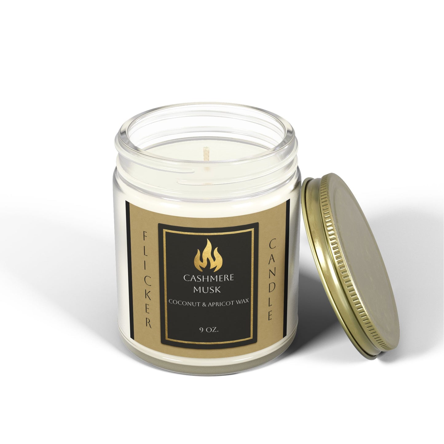 Scented Candle, Cashmere Musk Fragrance, Coconut Apricot Wax