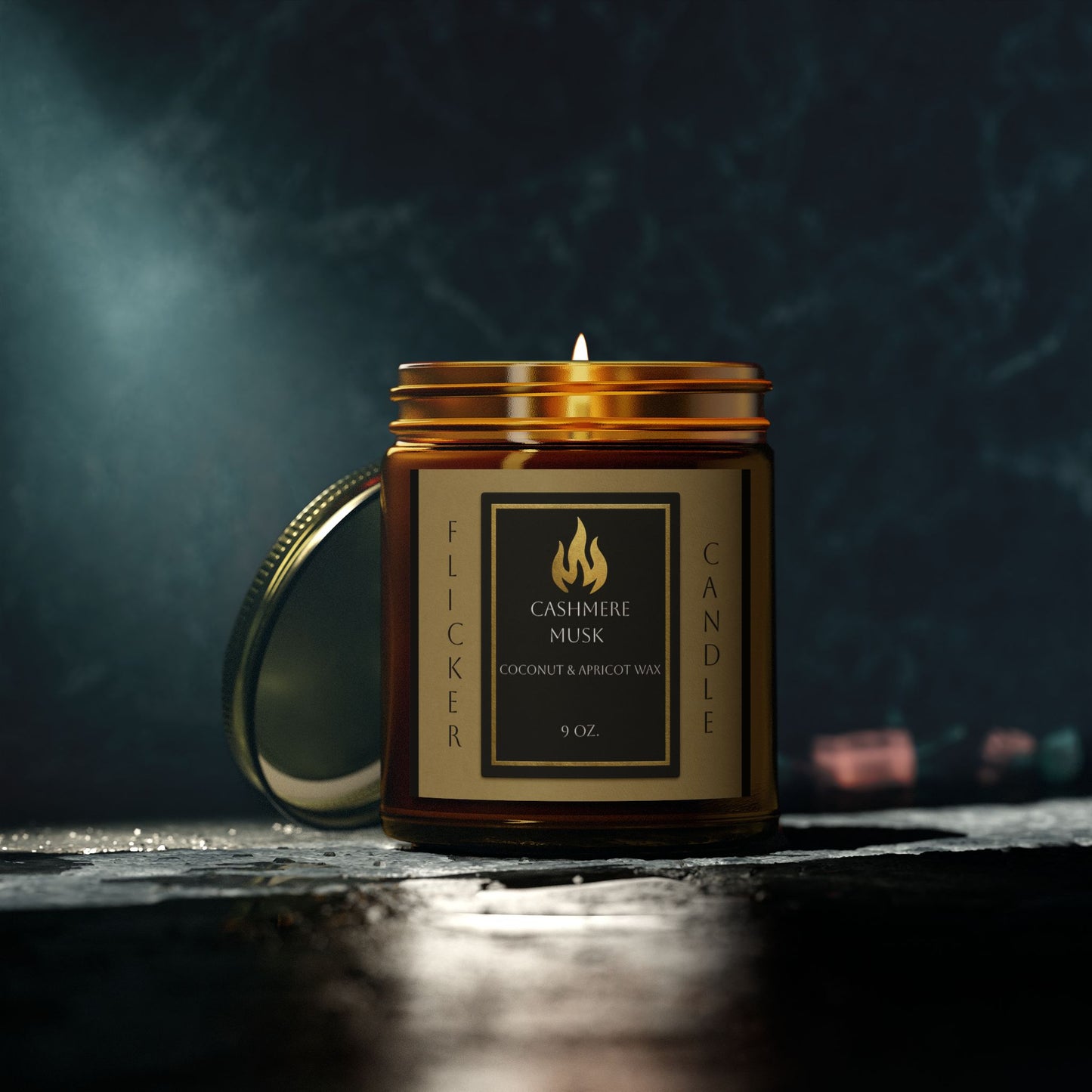 Scented Candle, Cashmere Musk Fragrance, Coconut Apricot Wax