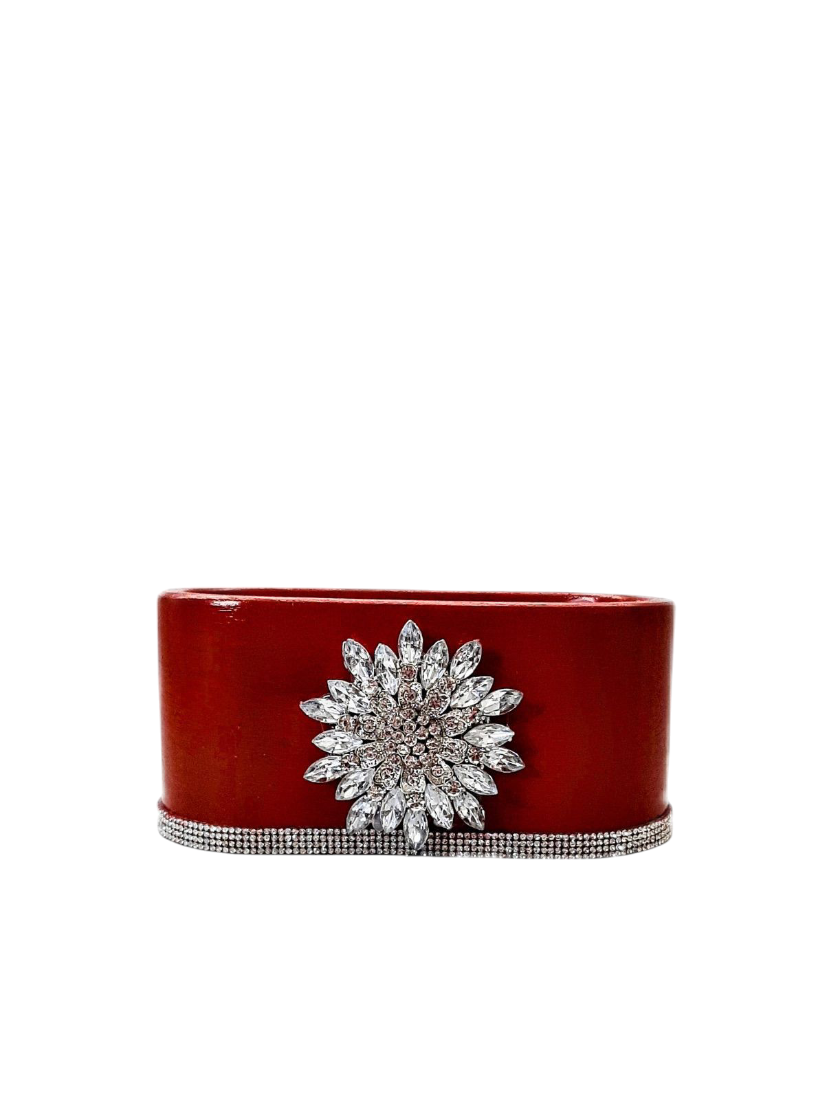 Krystl Cement Candle w/crystal and rhinestone accents