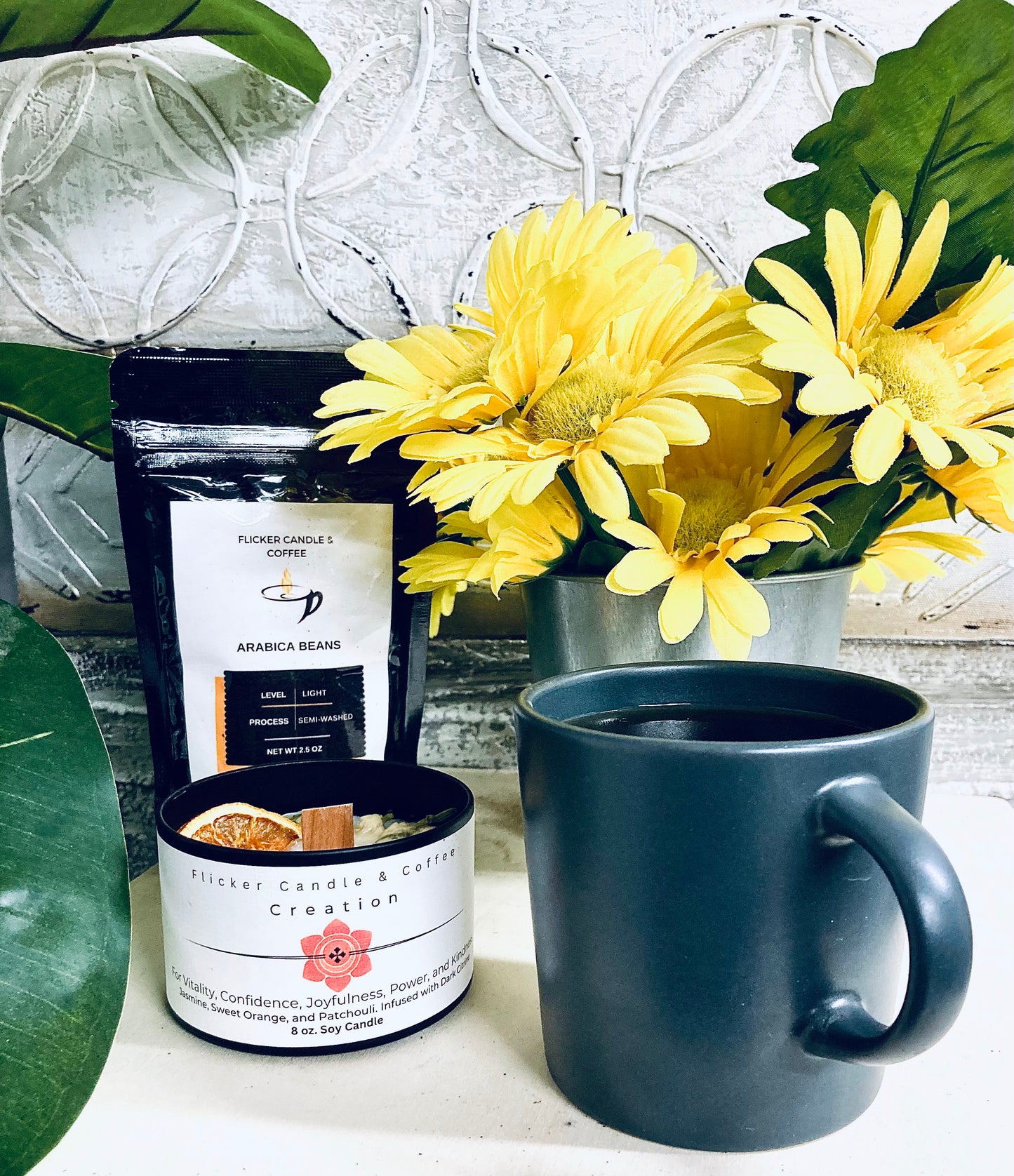 Candle, Coffee, & Mug Set