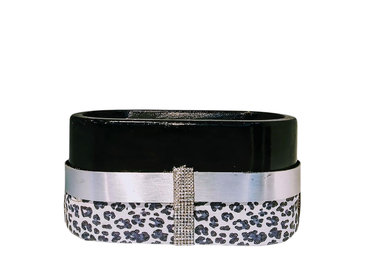 Leather and Stone Candle Leopard Print Candle