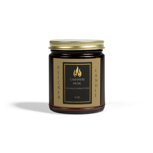 Scented Candle, Cashmere Musk Fragrance, Coconut Apricot Wax