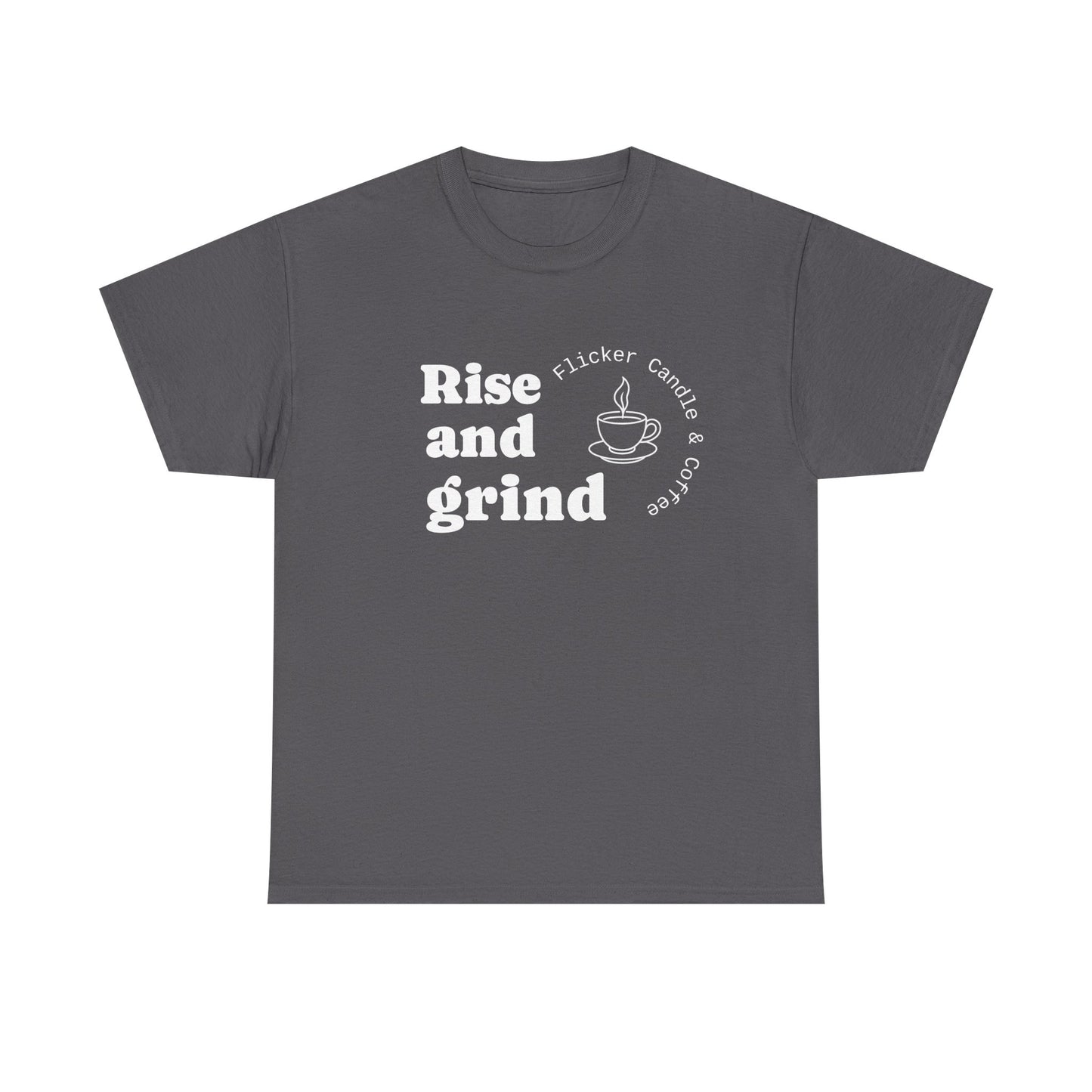 -Unisex Heavy Cotton Tee, Rise and Grind Comfortable Lounge Wear, Gift for Coffee Lovers, Casual Everyday Tee, Relaxed Fit [...]
