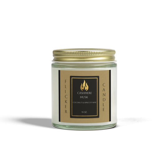 Scented Candle, Cashmere Musk Fragrance, Coconut Apricot Wax