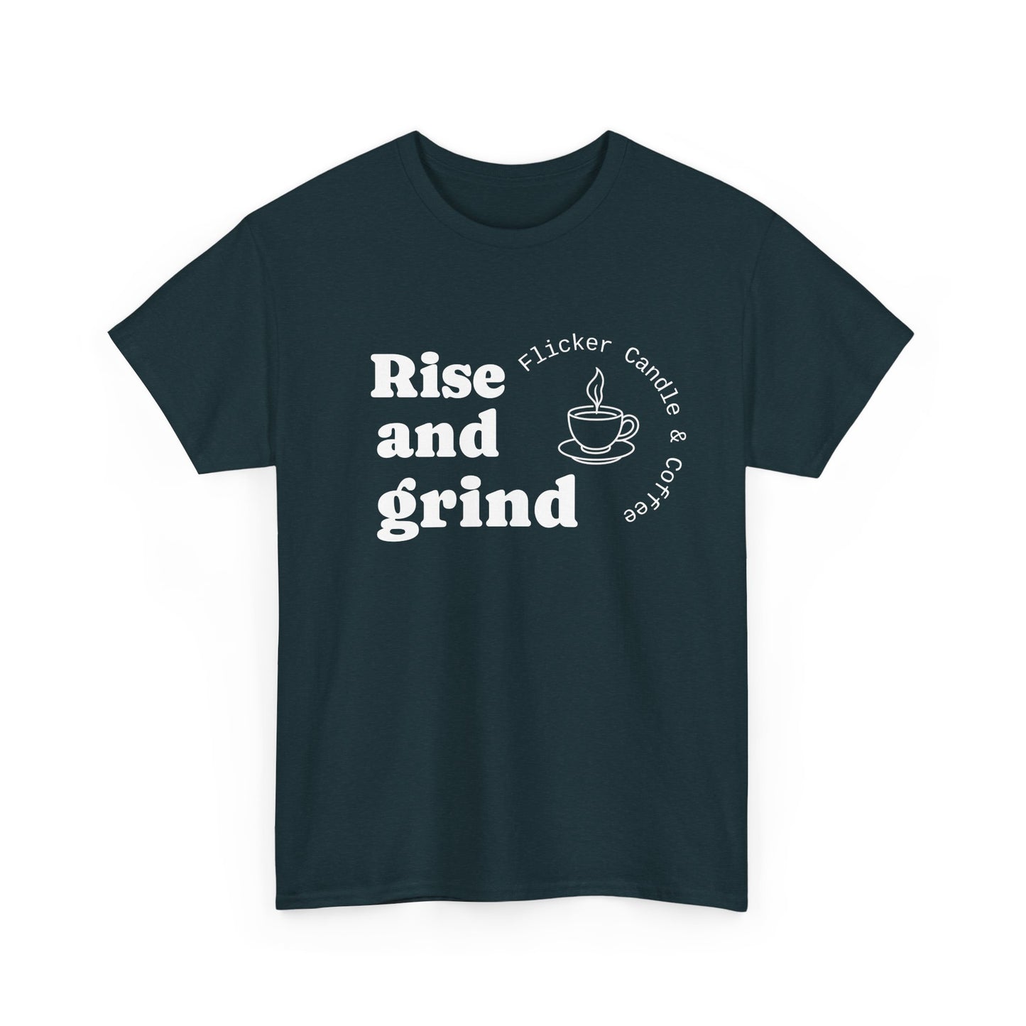 -Unisex Heavy Cotton Tee, Rise and Grind Comfortable Lounge Wear, Gift for Coffee Lovers, Casual Everyday Tee, Relaxed Fit [...]