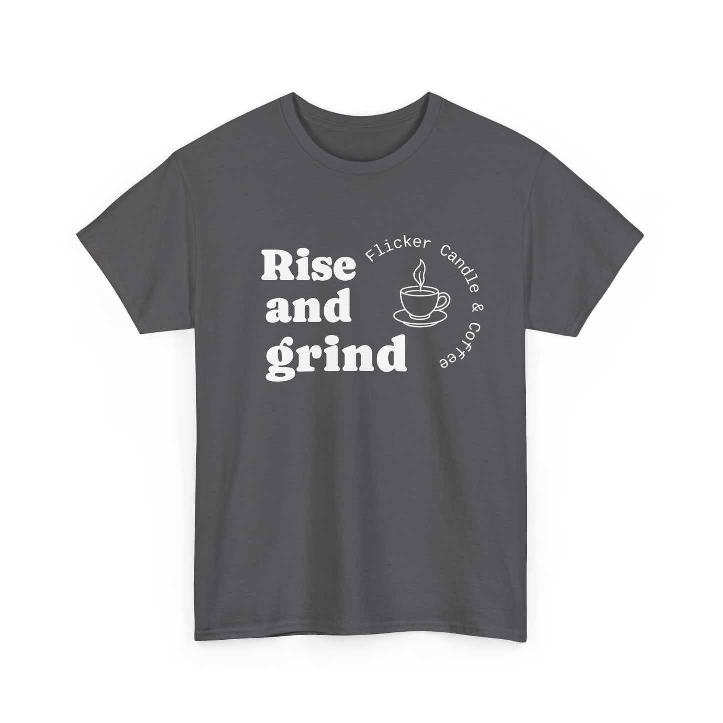 -Unisex Heavy Cotton Tee, Rise and Grind Comfortable Lounge Wear, Gift for Coffee Lovers, Casual Everyday Tee, Relaxed Fit [...]