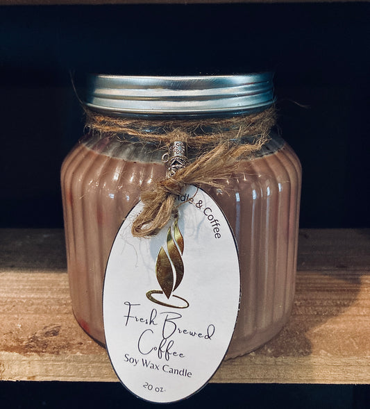 16 oz. Fresh Brewed Coffee Ribbed Jar Candle
