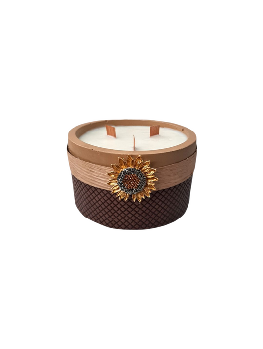 10 oz. Sunflower Cement  Candle