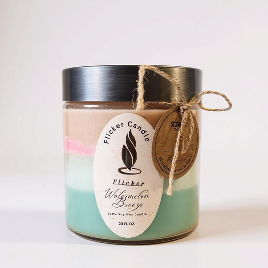 Watermelon Breeze Glass Jar Candle (round) 20 oz.